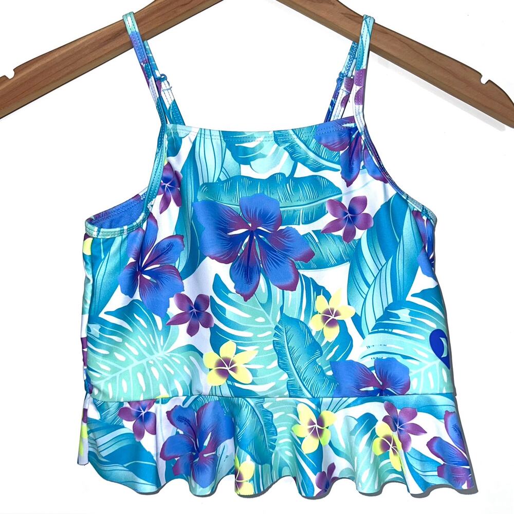 NWT Hurley Floral Girls Tankini Swim Top Size 7/8